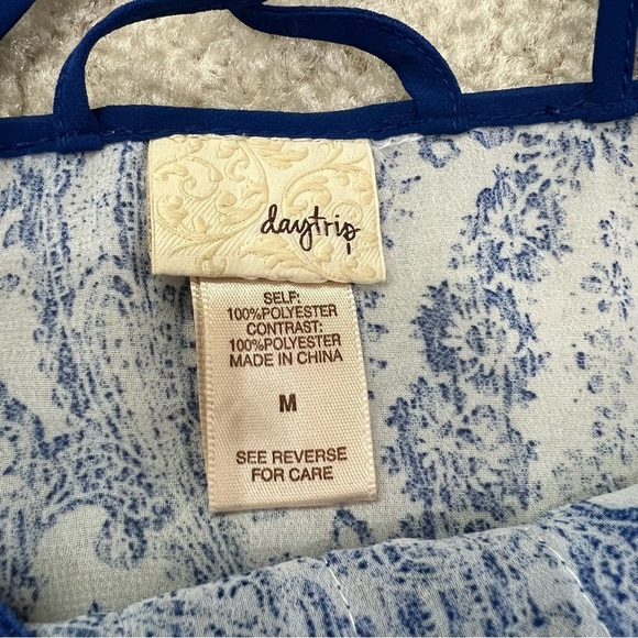 DayTrip Strappy Sheer Tank Tops Lot 2 Women’s Size Medium Blue/Orange Polyeste - Picture 9 of 15